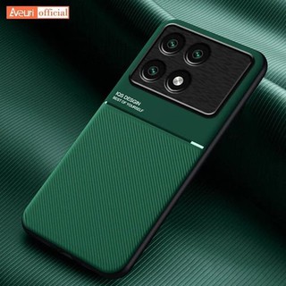 Магнитный чехол из искусственной кожи для Xiaomi Poco X6 Pro, автомобильный держатель, роскошный силиконовый защитный чехол для телефона Poco X4 GT X5 Pro 5G