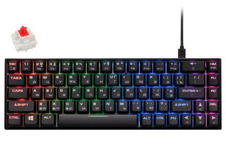 ; Игровая клавиатура 2E KG380 USB 68 key Gateron Red Switch Black