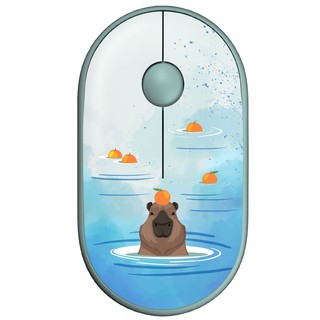 Мышь беспроводная 2E MF300 Capybara Tangerine Silent WL BT Green