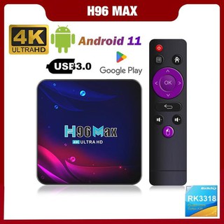 H96 MAX V11 Android 11 Smart TV Box 2 ГБ 4 ГБ 32 ГБ 64 ГБ 4K Hd 2.4G 5G Wi-Fi BT4.0 HDR USB 3.0 3D H.265 Приемник Медиаплеер ТВ-бокс