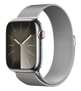 Часы Apple Watch Series 9 Stainless Steel Case with Milanese Loop GPS+Cellular/Silver Stainless Steel Case/Silver Milanese Loop/45mm