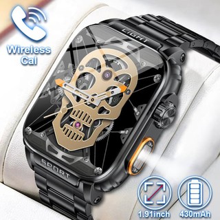 LIGE Новые Bluetooth-звонки Смарт-часы 1,91-дюймовый HD-экран Спорт Фитнес Мужские Смарт-часы Спорт на открытом воздухе Фонарик P5 Смарт-часы