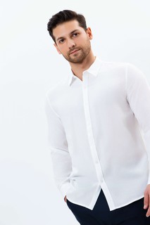 Рубашка длинный рукав White XXL SS25CR2-19-21699 (Мужская одежда, Рубашки для мужчин)