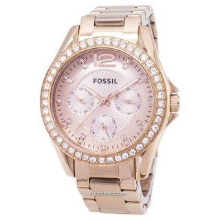 Fossil Riley многофункциональные женские часы из розового золота ES2811